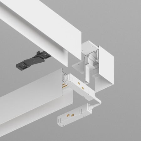 Corner Connector for the Technical TRA004Cl-21W, 8.9x8.9x8 cm, white color.-3