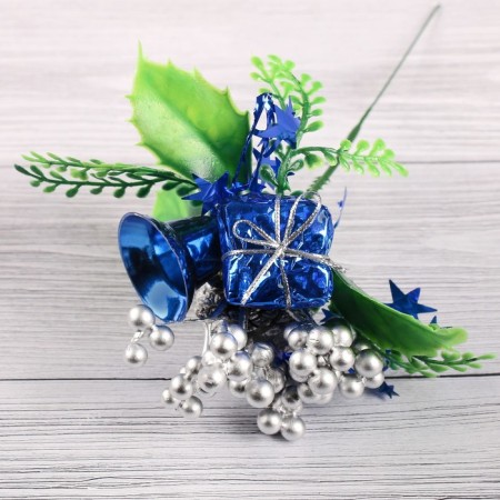 Decor "Winter Fairy Tale" Gift bell bush, 15 cm, silver-blue