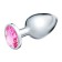 Anal traffic jams, silver, pink crystal, d = 40 mm