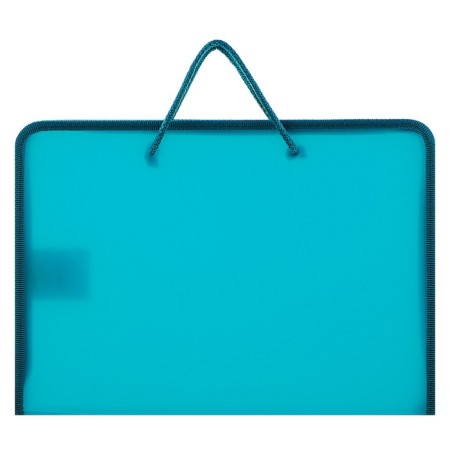 A folder with A4 handles, 230 x 185 x 25 mm, lightning around, plastic, PT-112, "office", tinted, turquoise color