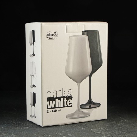 Set of glasses for the wine "Sandra", 450 ml, 2 pcs, white color-2