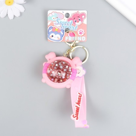 Trick Rubber "Ball Svinka" with bracelet and carbine, pink 4x6.5x5.5 cm-3