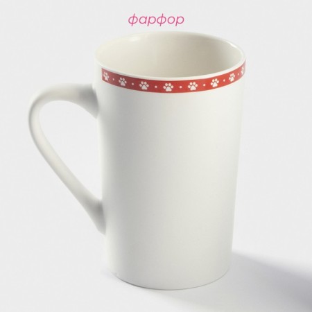 Porcelain shade “Thursday is little Friday”, 380 ml, white color-1