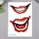 Tattoo on the body color "Joker smile" 15x10.5 cm