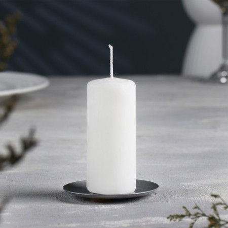 Summary "plate 76" metal per candle, 7.6x7.6 cm, silver