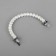 Handle for a bag, metal, pearl beads, for a puncture, 12.5 × 9 × 1.2 cm, white/silver color