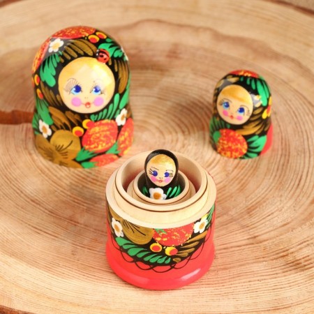 Nesting doll 3 puppet "Yana" 11 cm, manual painting-3