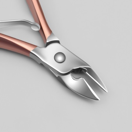Manicure nippers for cuticle, 10 cm, blade length - 9 mm, silver/pink gold color-3