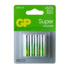 Battery Alkalin GP Super, AAA, LR03-4BL, 1.5V, blister, 4 pcs.