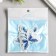 Decor for creativity Textile Embroidery "Blabochka White-blue" double wings 3.7x4.5 cm