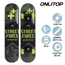 Skateboard Teenage Onlitop Street Force, 62x16 cm, PVC 50 mm wheels, plastic frame
