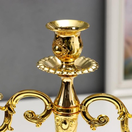 Summary Metal for 3 candles "Medalon" Gold 26x26x9.2 cm-3