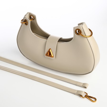 Bag Women's Baget on the zipper Textura, average size, dairy color-7