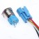 Switch, 12 V, 3 A, 5 PIN, IP67, D 16mm, wire 15 cm, red
