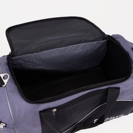 Sportivnaya bag on a zipper with a lining, 3 outer pockets, black/gray color-2