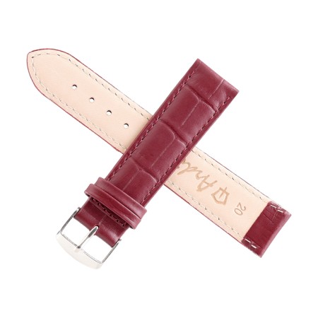 Watch strap, male, 20 mm, harness 75 mm, larynx 115 mm, genuine leather, brown-1