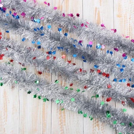 Tinsel "binding" small stars, d-5 cm 200 cm, mix