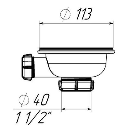 Issue Aquant, 3 1/2 "x 40 mm, allocation for overflows, black metal lattice-3