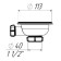 Issue Aquant, 3 1/2 "x 40 mm, allocation for overflows, black metal lattice