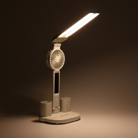 Clock - electronic lamp: calendar, thermometer, organizer, fan, 7 watts, 3 modes, USB-8