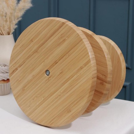 Bamboo feed dish, 3 tiers, 28 × 28 × 37 cm-2