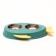 Metal dual bowl on a plastic base 2 x 160 ml, 35 x 23.5 x 5 cm, green
