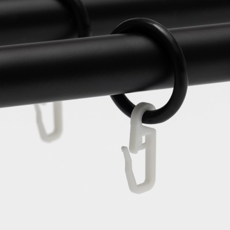 Benchy Twesscopic two-row forged cornice, metal, 160-300 cm, black color-4