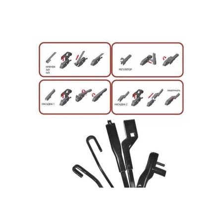 The wiper brush is frameless, 53 cm, 21 "Skyway, 1 pcs a universal adapter-2