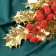 Decor "New Year's grace" leaf berries, 30x12 cm, red-gold
