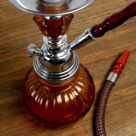 Hookah "metin", 28 cm, 1 pipe, coffee color-1