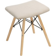 Stool Ben array of beech/metal/fabric, natural/beige 41x39x44 cm