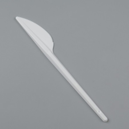 Disposable knife "white" in individual packaging, 16.5 cm