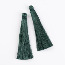 Decorative “brush” suspension, set 2 pcs., L brush 6.5 cm, emerald color