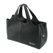 Bag women, genuine leather, black 36x10x33 cm