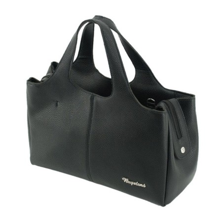 Bag women, genuine leather, black 36x10x33 cm