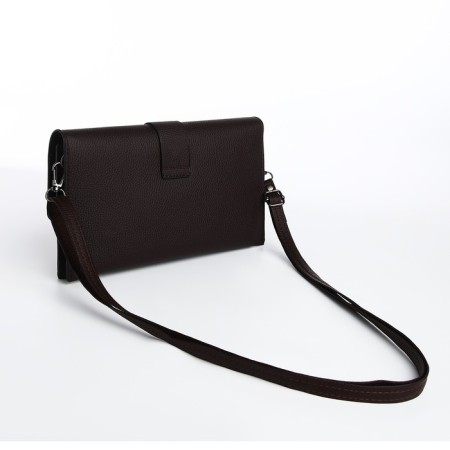 Bag-clate on magnet, long belt, brown color-1