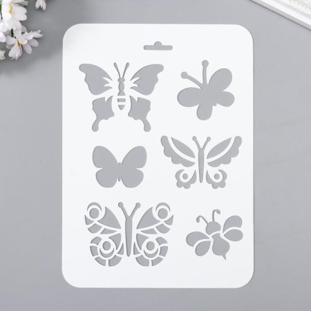 Plastic stencil "Butterflies" 16x22 cm