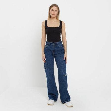 Women's jeans, dark blue color, size 34 (40)