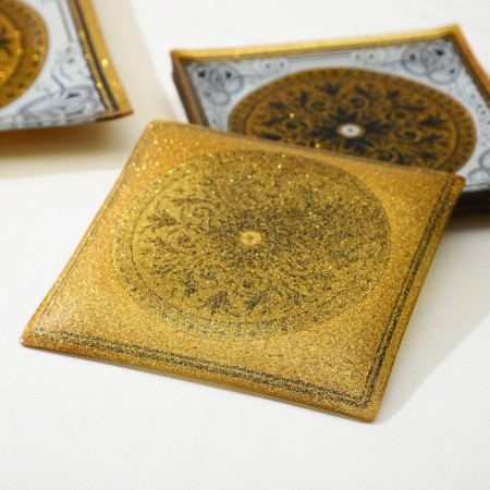 Diningral “Arabesque”, 7 items: 30 × 30 cm - 1 pc, 18 × 18 cm - 6 pcs, the color is gold, gray color-1