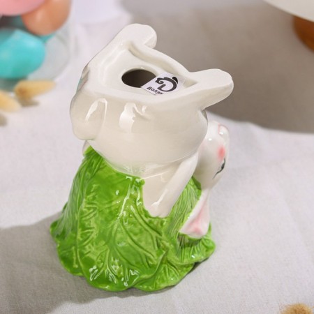 Bunny Bunny Cabbage Bowlast, 14.5 × 12 × 15.3 cm, white color, 14.5 × 12 ×-3