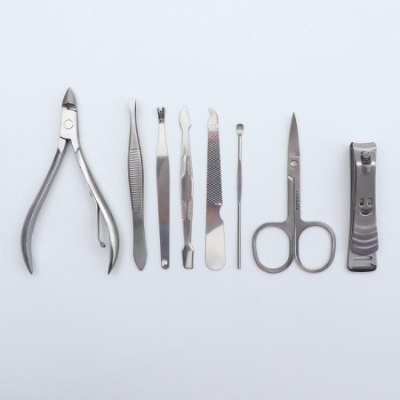 Manicure set, 8 items, in case, brown color-2