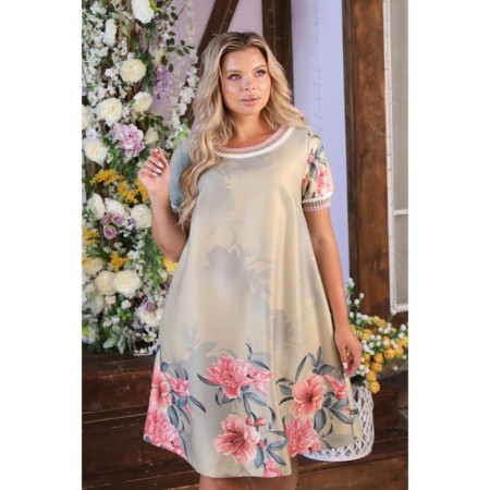 Women's dress, size 54, beige color-4