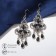 Hanging earrings with rhinestones "East" Trilist, black color in black silver, 8 cm