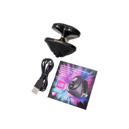 Vibrator Mystim Heart os Desire with electrical stimulation, 6.7 cm, silicone, black color-10