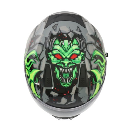The helmet integral with two visors, size l (59-60), model BLD-M67E, black and green-8