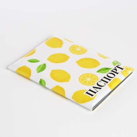 Passport cover, white/yellow color-3