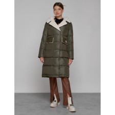 Coat insulated winter female, size 52, khaki color