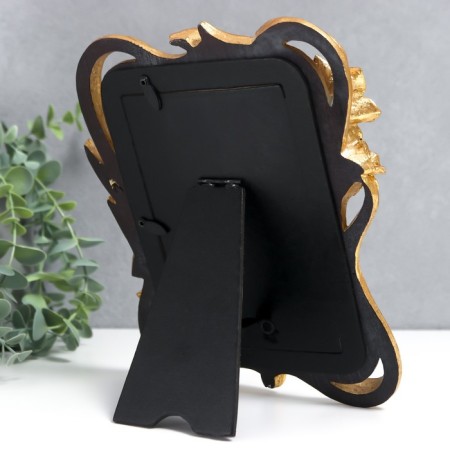 Photo frame Polystone 10x15 cm "Irises" gold 17x22 cm-2