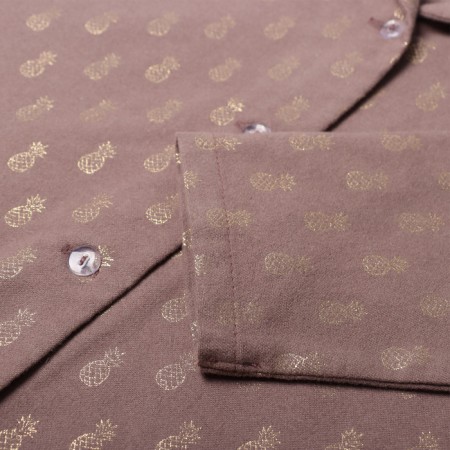 Pajama nursery from a flannel (shirt, trousers) KAFTAN "pineapple", height 134-140, coffee-5