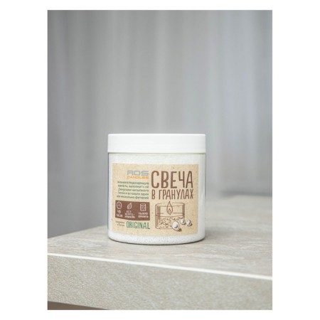 Candle in granules "Roscandles" White in PET Bank, 300 g + wicks